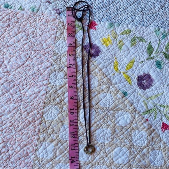 Purple Leather cord necklace with bling rings inscribed with Angel & Faith - Picture 5 of 6